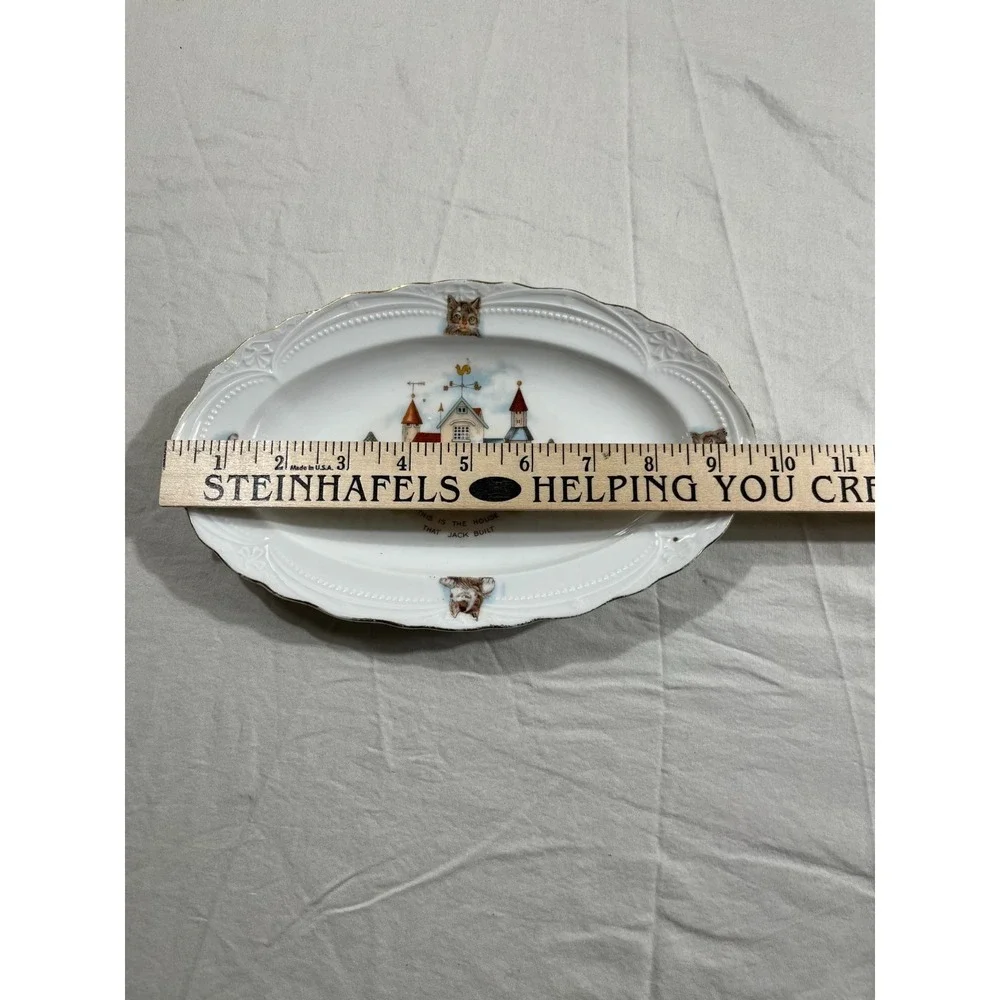 Edwin M Knowles Ironstone Childs Plate This Is The House That Jack Built 9.75